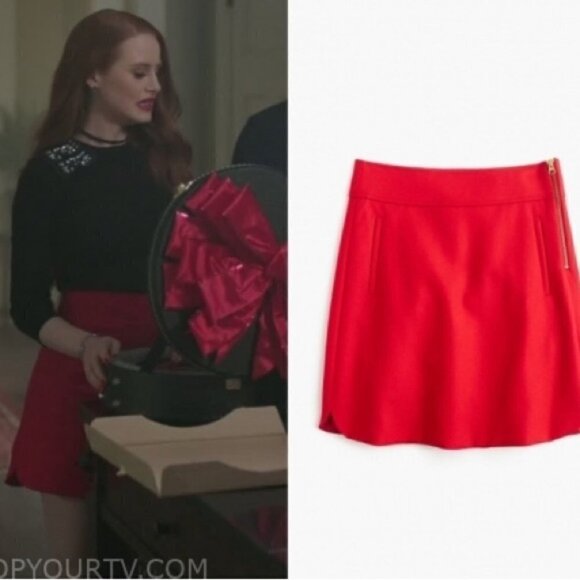 J CREW SEEN ON TV DOUBLE-SERGE WOOL MINI SKIRT - Picture 1 of 11